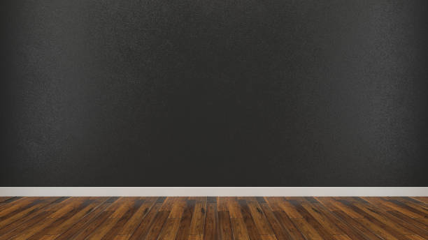 istock Empty Room wall paint concrete wood floor 3d render texture background template 1157904165