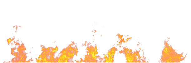 istock Real fire flames isolated on white background. Mockup on white of 5 flames. 1157905011
