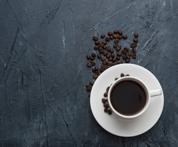 istock fresh espresso on white cup gray concrete pure background blank text 1157905352