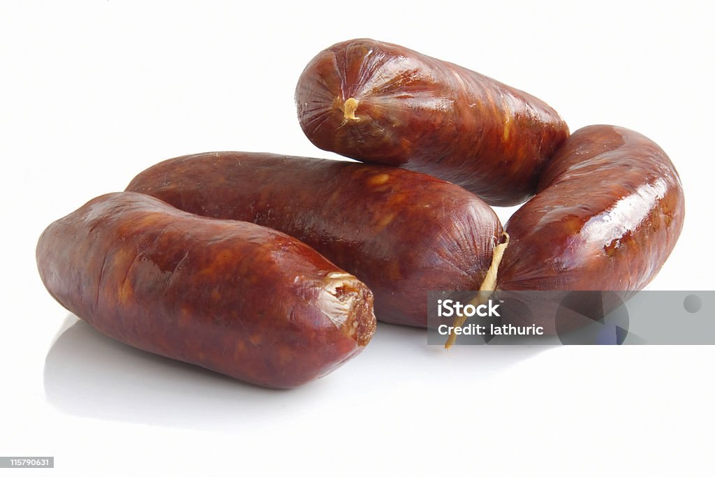 Fresh sausage isolated on white - Royalty-free Chorizo Stockfoto