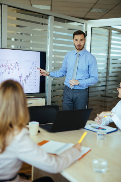 istock Presenting business development in a meeting in the office 1157909692