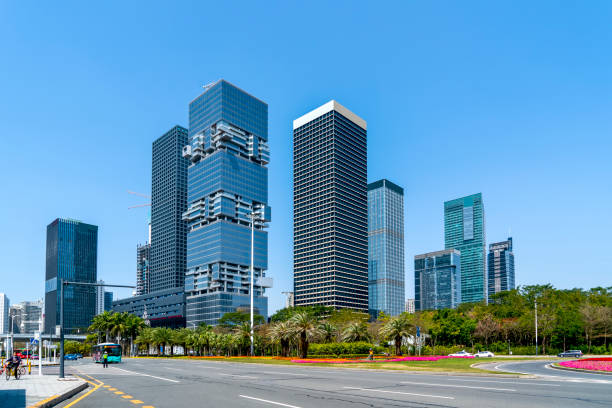 istock Shenzhen Financial District skyscraper building glass exterior wall 1157910799