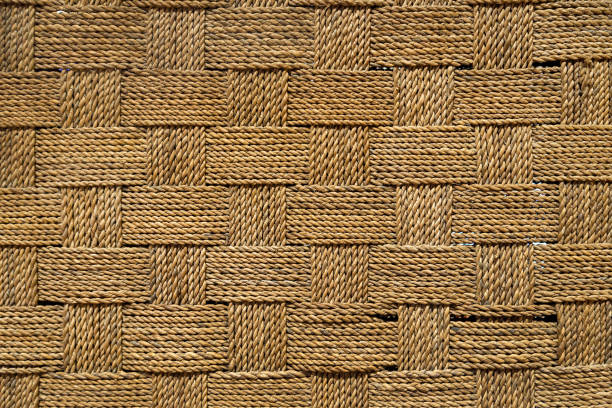 Close up texture of woven thread rough fabric macro