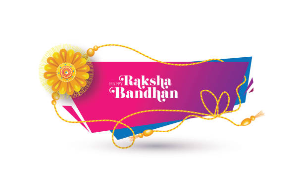 Happy Raksha Bandhan Offer Banner Design Template Indian Religious Festival Happy Raksha Bandhan Offer Geometric Banner Design Template raksha bandhan stock illustrations
