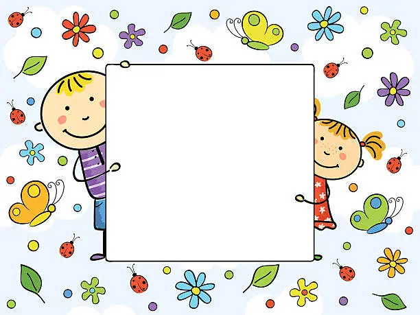 Vector illustration of Children's frame. Vector illustration.