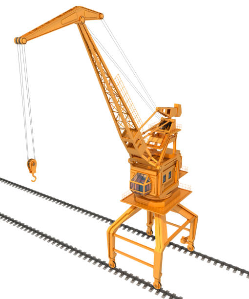 istock Orange port crane 1157919869