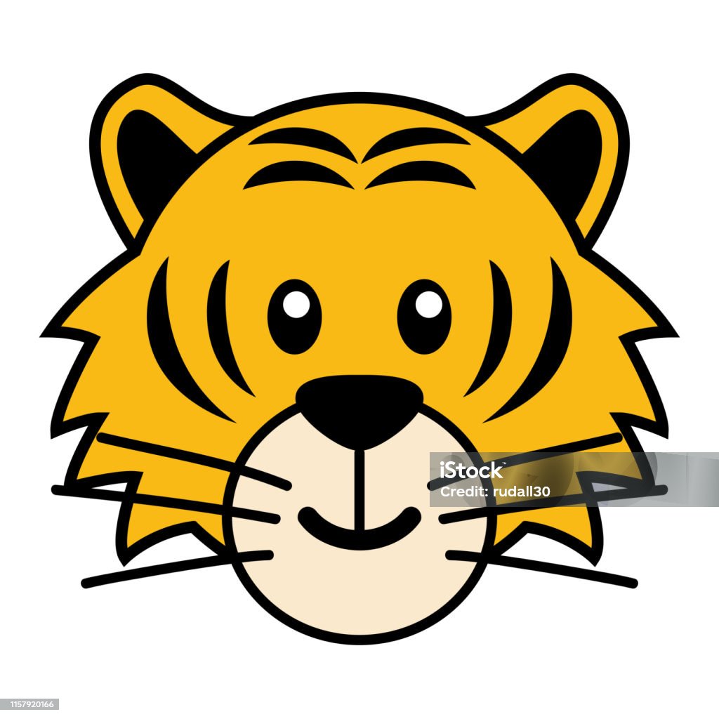 Phim Hoạt Hình Đơn Giản Của Một Con Hổ Dễ Thương Hình minh họa Sẵn ...