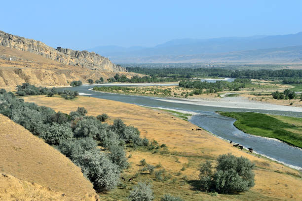 istock Beautiful landscape with mountains and river, Georgia 1157920469
