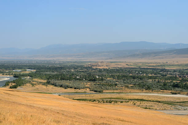 istock Beautiful landscape with mountains and river, Georgia 1157920471