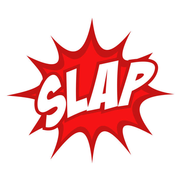 slap tekst w komiksowej ikonie splash - dając klapsa stock illustrations