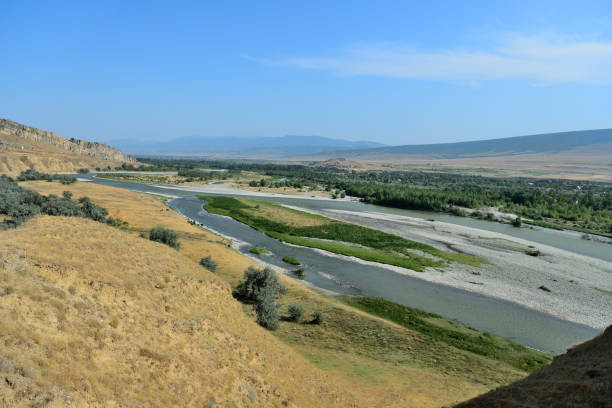 istock Beautiful landscape with mountains and river, Georgia 1157920528