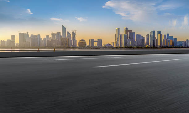 istock Road Pavement and Hangzhou Architectural Landscape Skyline 1157924210