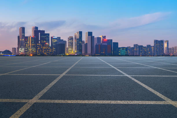 istock Road Pavement and Hangzhou Architectural Landscape Skyline 1157925714