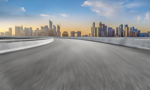 istock Road Pavement and Hangzhou Architectural Landscape Skyline 1157929140