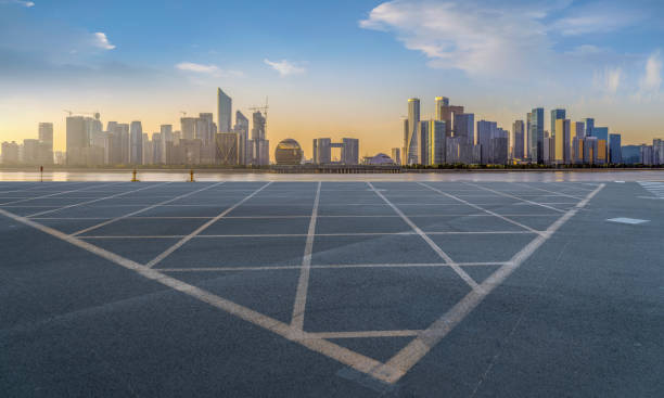 istock Road Pavement and Hangzhou Architectural Landscape Skyline 1157929225