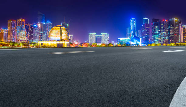 istock Road Pavement and Hangzhou Architectural Landscape Skyline 1157930457