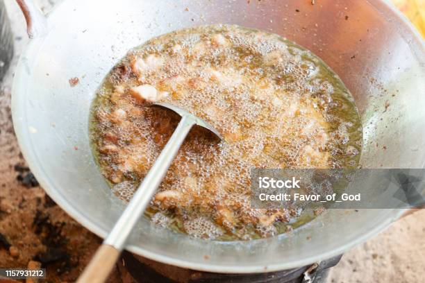 Fried Lard Oil Homemade Making Lard Oil For Cooking Stock Photo - Download Image Now