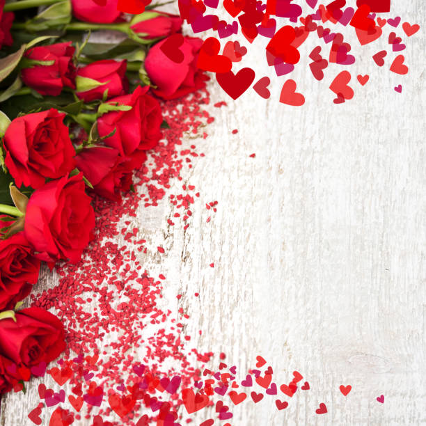 istock Wood Background with Roses 1157931865