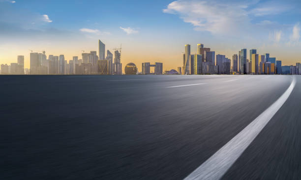 istock Road Pavement and Hangzhou Architectural Landscape Skyline 1157932634