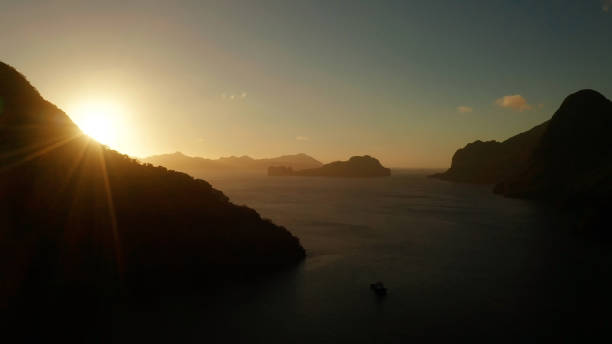 istock The beautiful bay at sunset. Aerial view 1157934909