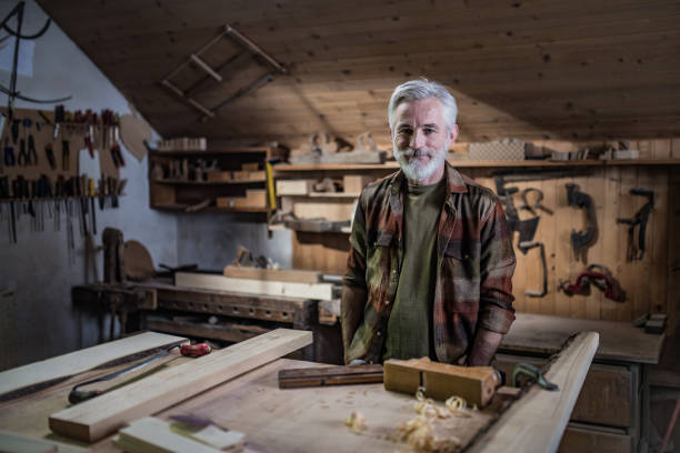istock Portrait of carpenter in workshop 1157935209