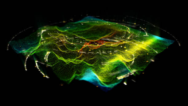 pantalla futurista holográfica de la cabeza del terreno - topographic map fotos fotografías e imágenes de stock