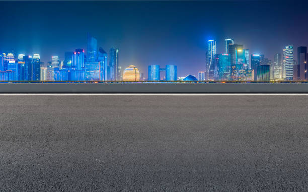 istock Road Pavement and Hangzhou Architectural Landscape Skyline 1157940428