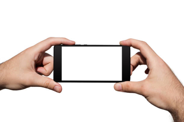 istock Smartphone in Hands With Blank Screen For Copy Space Isolated On White Background 1157942666
