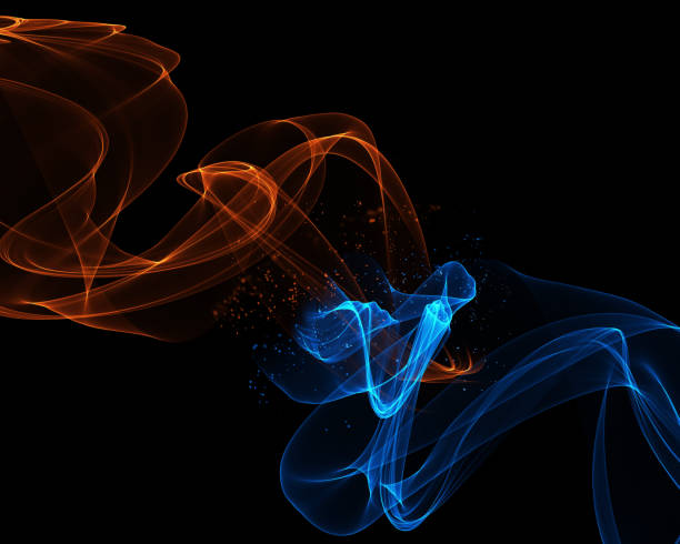 istock Abstract background with flowing lines in fire and ice colours 1157945477