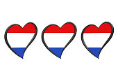 Netherlands Flag Inside Heart. Eurovision Song Contest 2020 in Holland. 3d Rendering