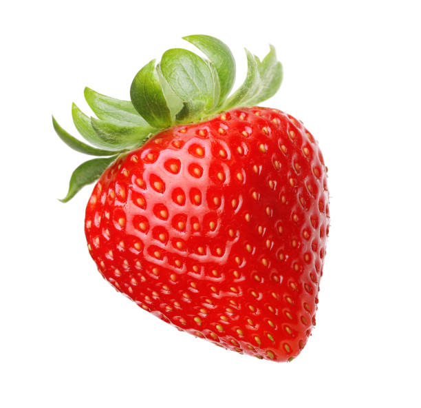 fresa de baya roja aislada - strawberry fotografías e imágenes de stock