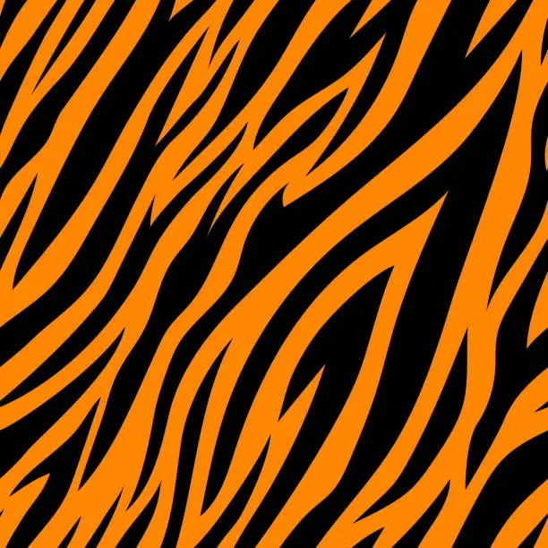 Vector illustration of Seamless pattern with tiger stripes.