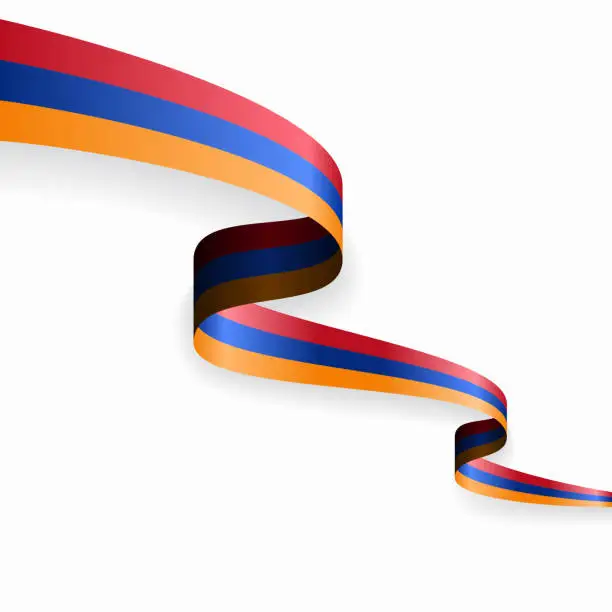 Vector illustration of Armenian flag wavy abstract background. Vector illustration.