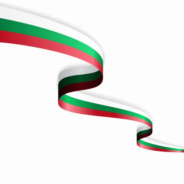 Vector illustration of Bulgarian flag wavy abstract background. Vector illustration.