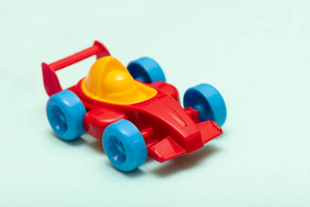 istock Children's toy plastic red machine, close up. 1157950598