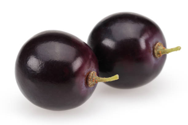 istock Fresh black grapes isolated on white 1157952794