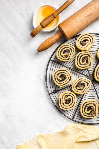 istock Homemade french rolls on baking tray 1157953084