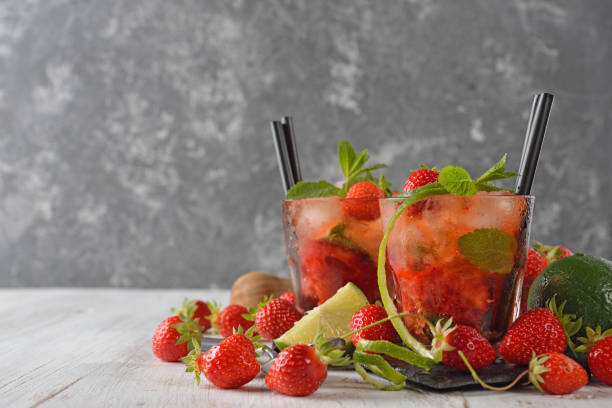 Strawberry mojito cocktail