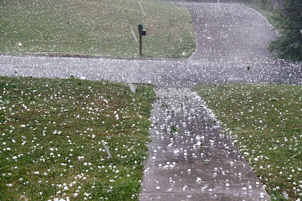 hail de tempête - grêle photos et images de collection