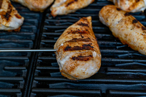 istock grilled striped chicken on a grill in Sweden 1157957293