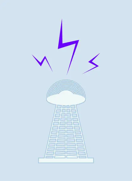 Vector illustration of wireless communication tower