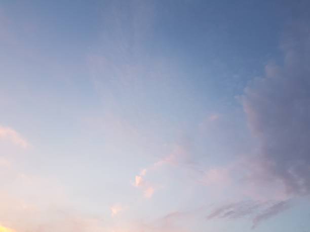 istock Blue morning sky , bright summer sunset with oragne clouds empty blank no people natural background 1157958708