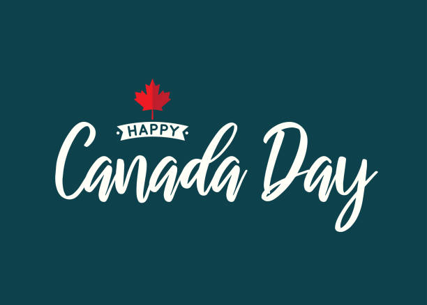 Canada Day lettering with maple leaf. Vector illustration. Canada Day lettering with maple leaf. Vector illustration. EPS10 canada day poster stock illustrations