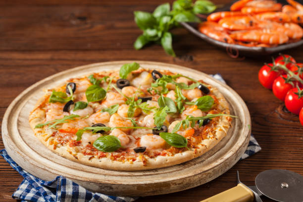 istock Pizza with shrimps. 1157960684