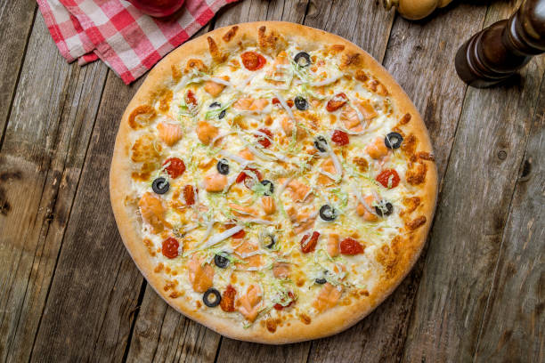 istock Pizza with salmon and Philadelphia cheese 1157961749