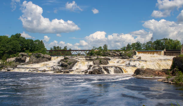 istock Lewiston Falls and a railroad bridge 1157961761