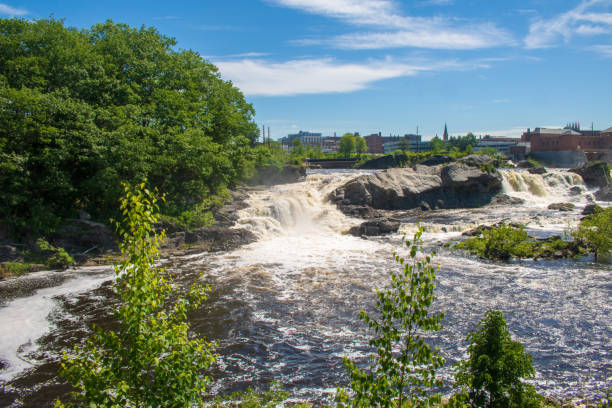 istock Lewiston Falls with Lewiston skyline in the background 1157961840