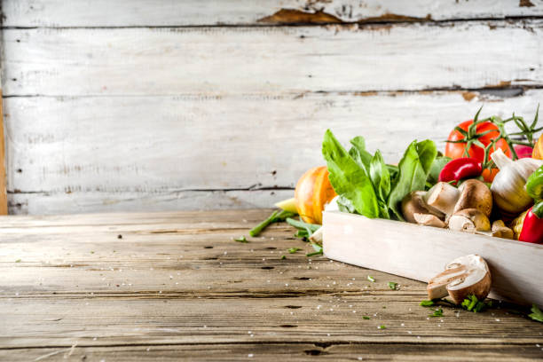 sfondo cottura del cibo autunnale - food healthy eating carrot table foto e immagini stock