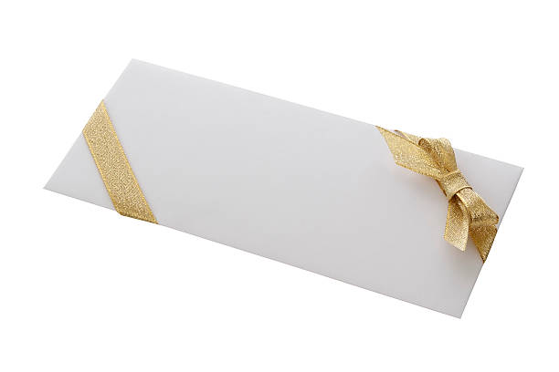 istock Isolated shot of white envelope with decoration on white background 115796735