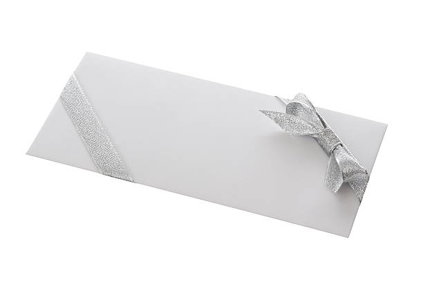 istock Isolated shot of white envelope with decoration on white background 115796736